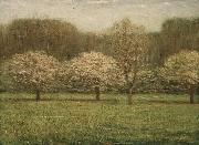 Dwight William Tryon Apple Blossoms USA oil painting artist